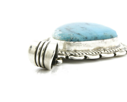 Navajo Pendant .925 Silver Turquoise Signed Artist LT Begay C.80's