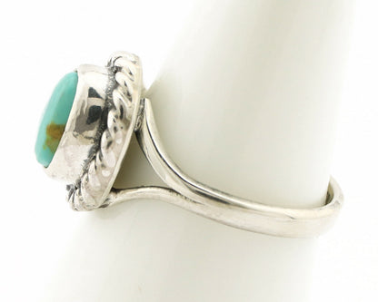 Navajo Ring .925 Silver Kingman Turquoise Artist Signed Gecko C.90's