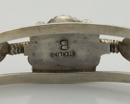 Navajo Bracelet 925 Silver Natural Pink Mussel Native American Signed Begay C80s