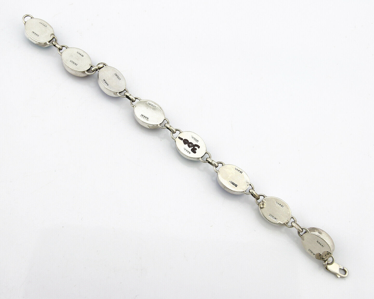 Navajo Bracelet .925 SOLID Silver Natural Gemstones Signed Artist Nakai C.80's