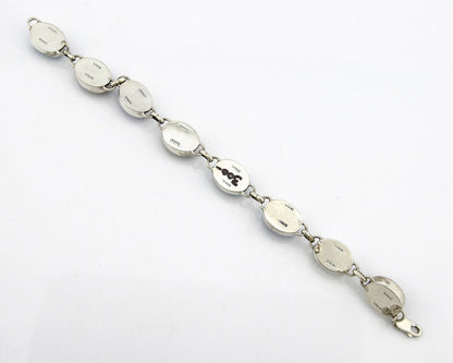 Navajo Bracelet .925 SOLID Silver Natural Gemstones Signed Artist Nakai C.80's