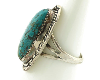 Navajo Ring .925 Silver Blue Turquoise Native American Artist C.80's