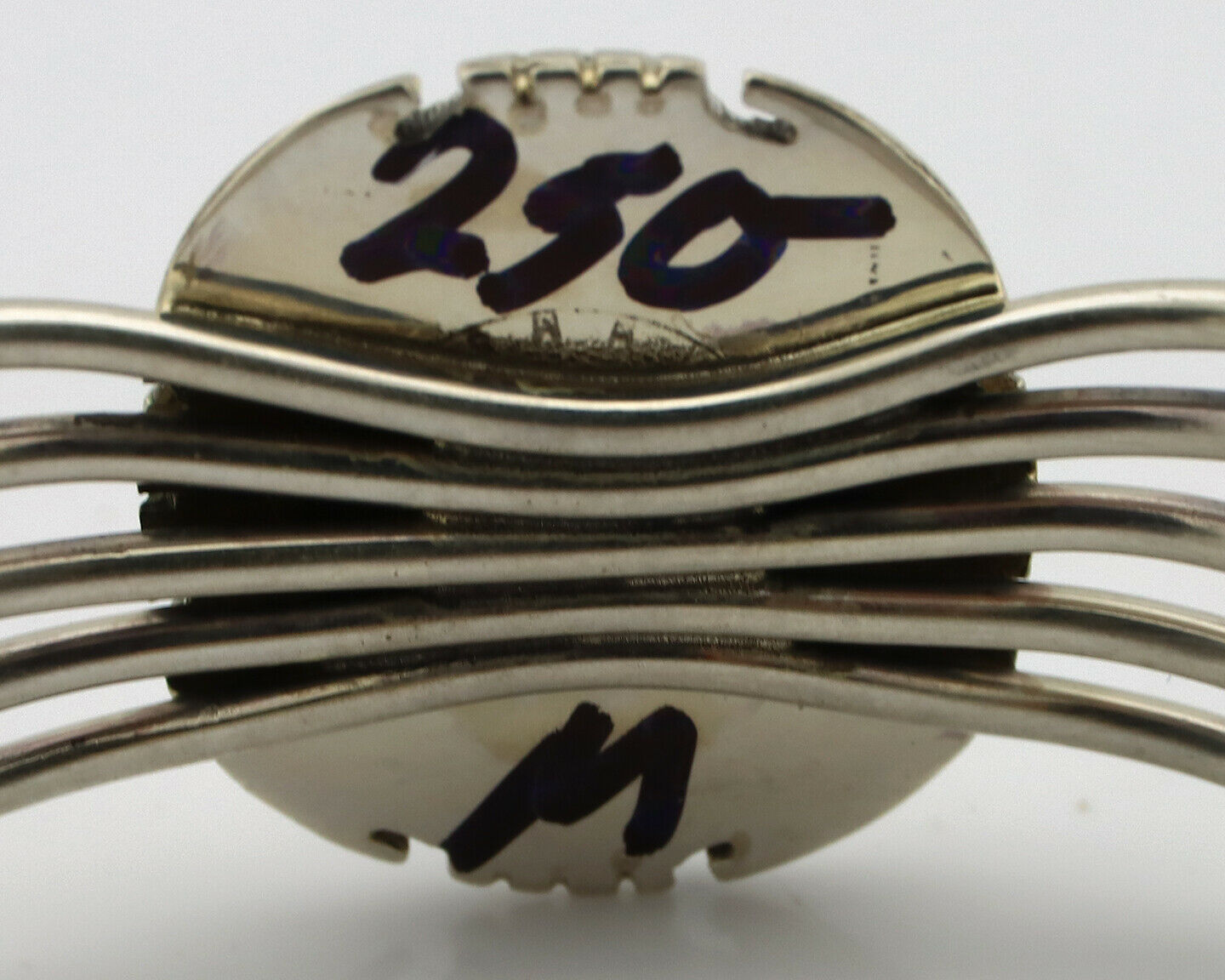 Navajo Bracelet .925 Silver Natural Pink Mussel Signed Hyson Craig C.90's