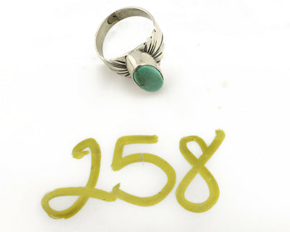 Navajo Ring .925 Silver Kingman Turquoise Artist Signed Apache C.80's