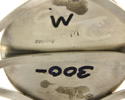 Navajo Bracelet .925 Silver Artist Signed PM Black Onyx C.80's