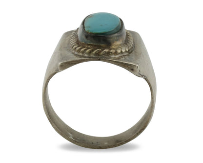 Navajo Ring .925 Silver Natural Turquoise Handmade Native American Artist C.80s