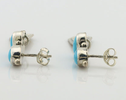 Navajo Earrings 925 Silver Natural Blue Turquoise Native American Earrings C80's