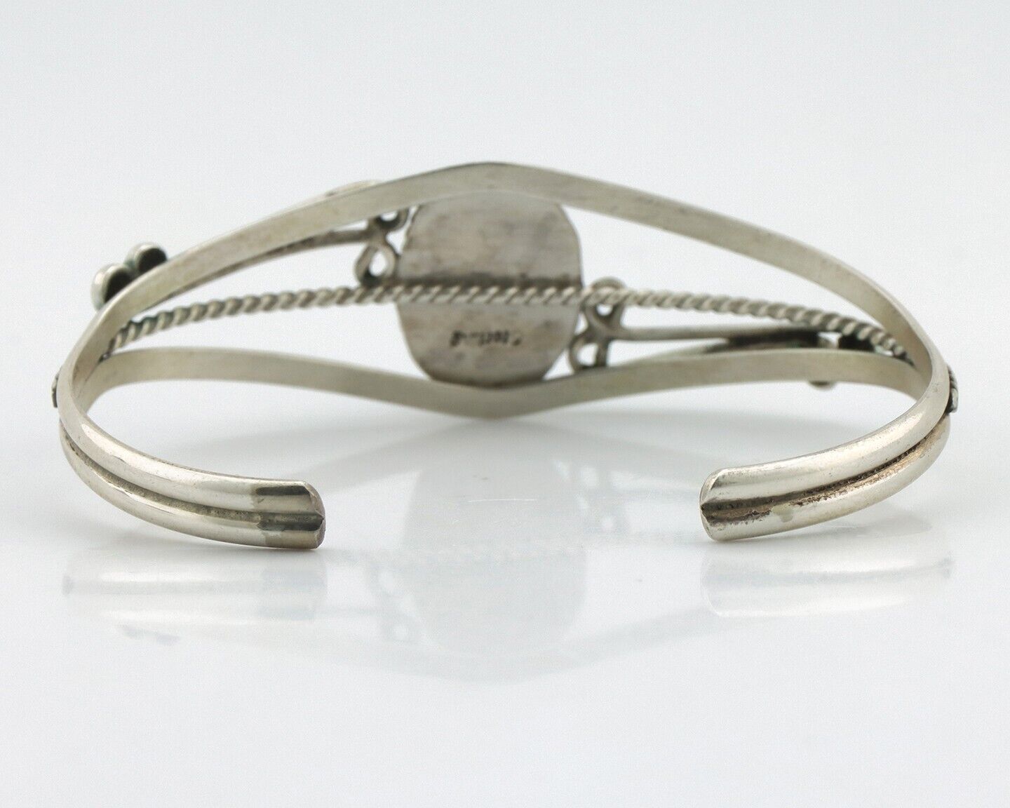 Navajo Bracelet 925 Silver Natural Blue Turquoise Native American Artist C.80's