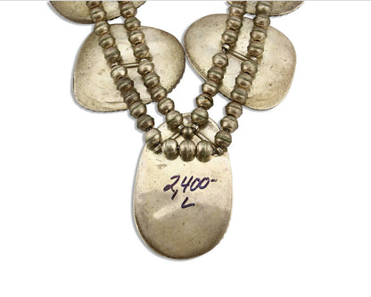 Women's Navajo Necklace .925 Silver Natural Agate Native American C.80's