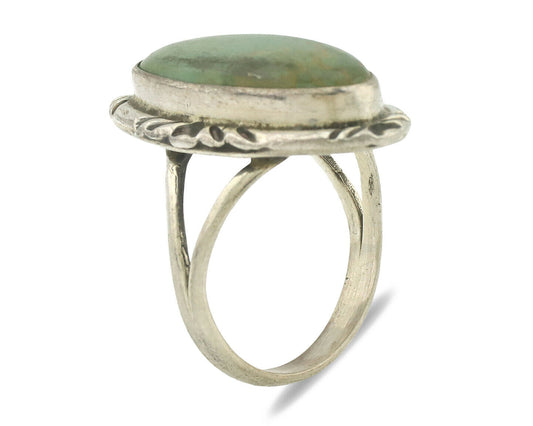 Navajo Ring .925 Silver Natural Turquoise Artist Signed Native American C.80's