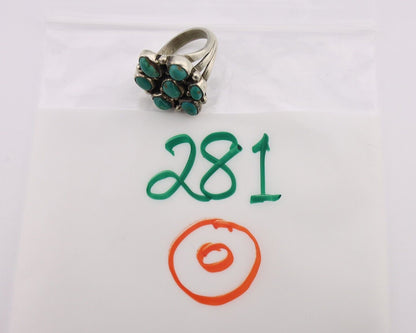 Navajo Ring .925 Silver Natural Blue Turquoise Artist Signed LP C.80's