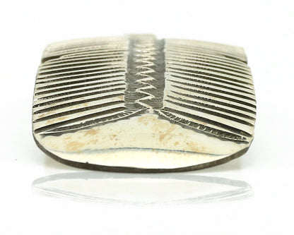 Navajo Hair Clip Barrette 925 Silver Hand Stamped Native Artist Signed BD C.80's