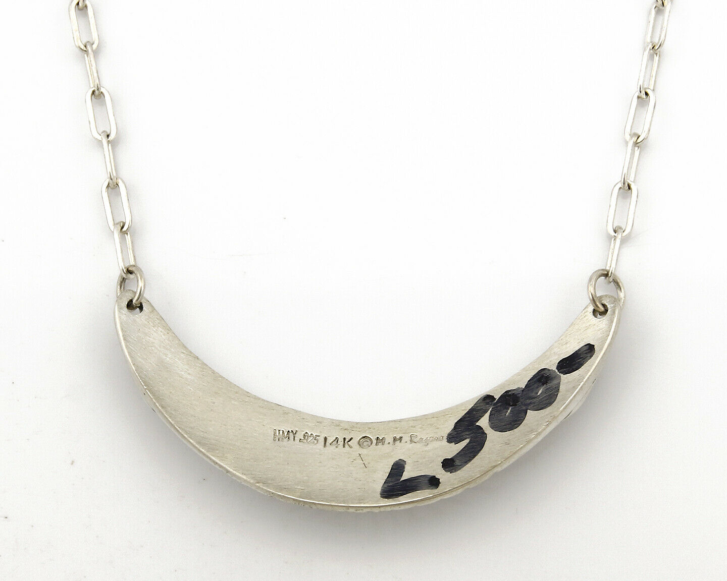 Women's Navajo Necklace .925 Silver & 14k Solid Gold Signed MM Rogers HMY