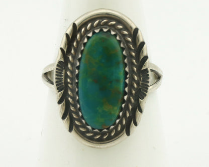 Navajo Ring .925 Silver Natural Turquoise Native American Artist C.1980's