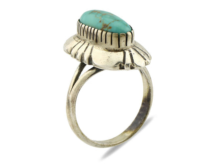 Navajo Ring .925 Silver Arizona Turquoise Signed M Montoya C.80's