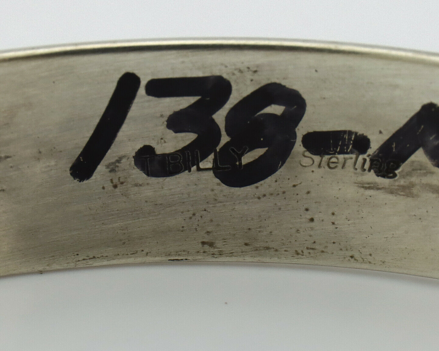 Navajo Bracelet .925 Silver Handmade Overlay Style Signed Tommy Billy Cuff C80s