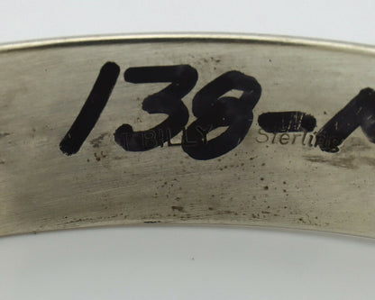 Navajo Bracelet .925 Silver Handmade Overlay Style Signed Tommy Billy Cuff C80s