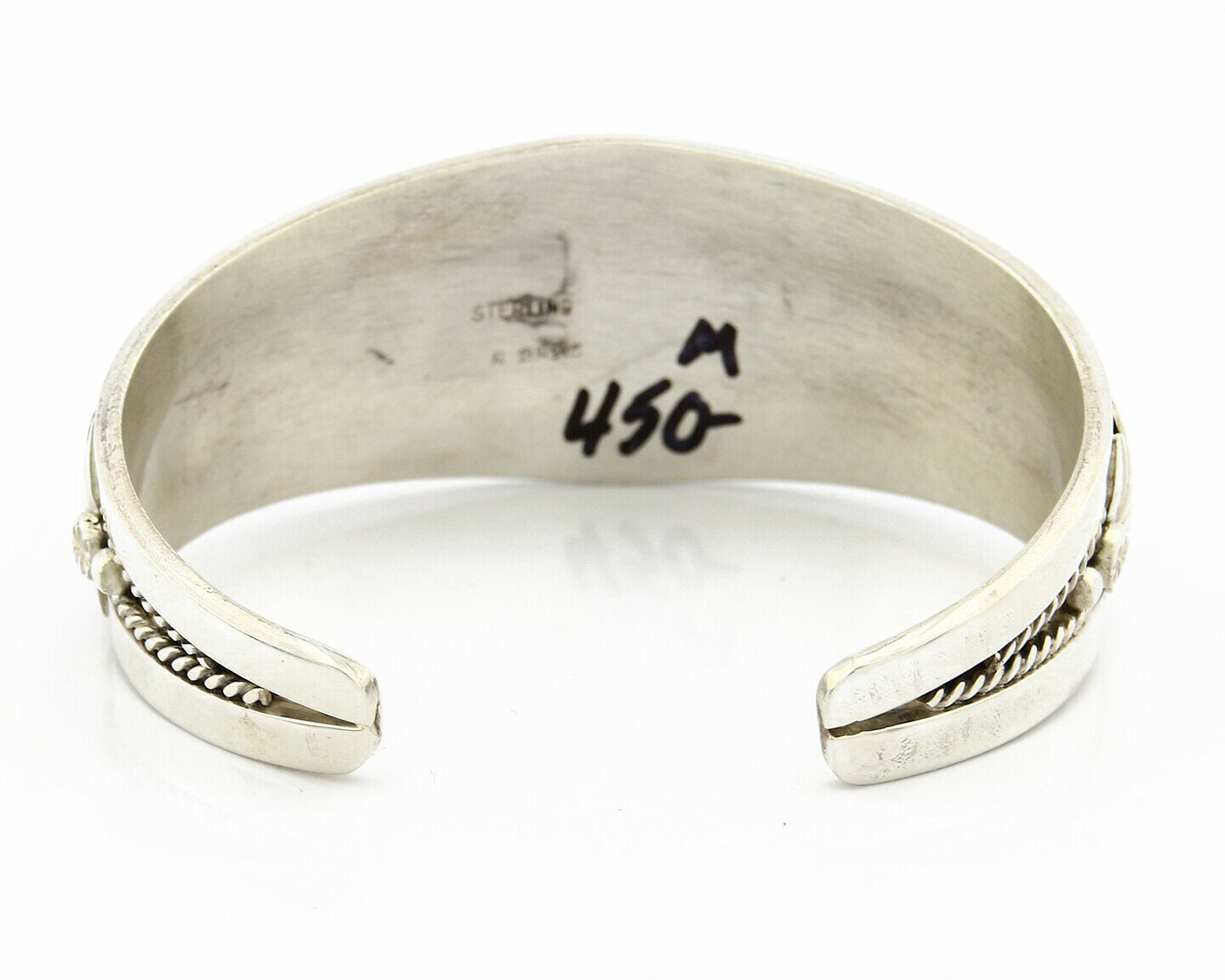 Navajo Bracelet .925 SOLID Silver Handmade Signed Artist BAHE C.80's