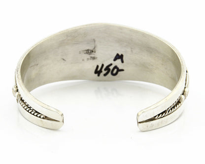 Navajo Bracelet .925 SOLID Silver Handmade Signed Artist BAHE C.80's