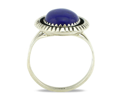 Navajo Ring .925 Silver Natural Lapis Lazuli Native American Artist C.80's