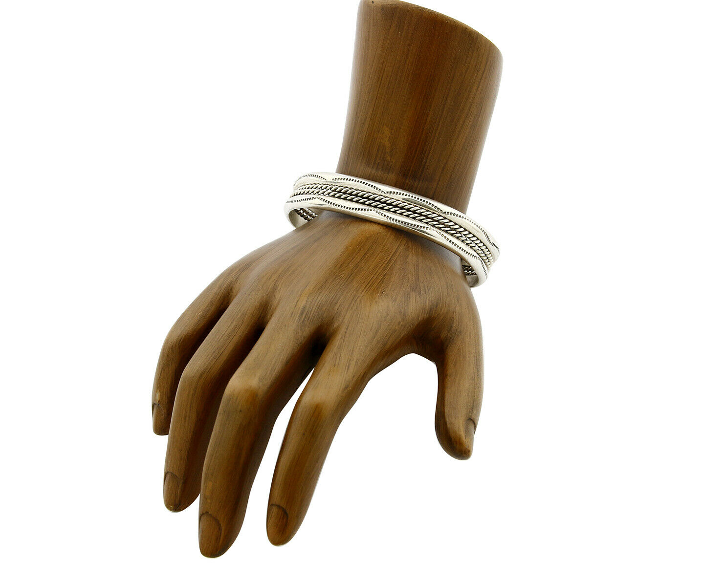 Women's Navajo Bracelet .925 Silver Handmade Cuff Native American Artist C.1980s