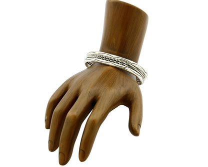 Women's Navajo Bracelet .925 Silver Handmade Cuff Native American Artist C.1980s
