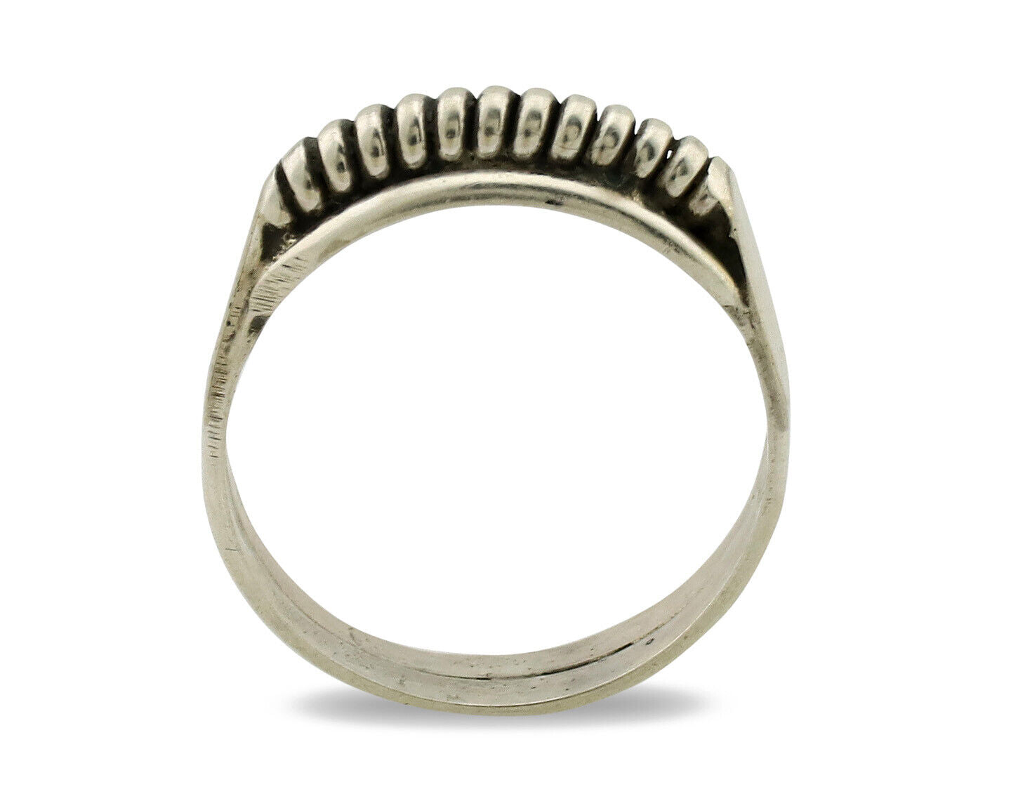 Navajo Ring .925 Silver Size 5.25 Handmade Native American Artist C.1980s
