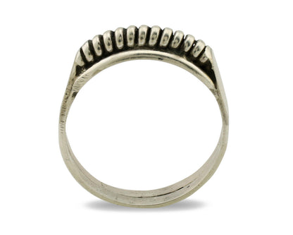 Navajo Ring .925 Silver Size 5.25 Handmade Native American Artist C.1980s