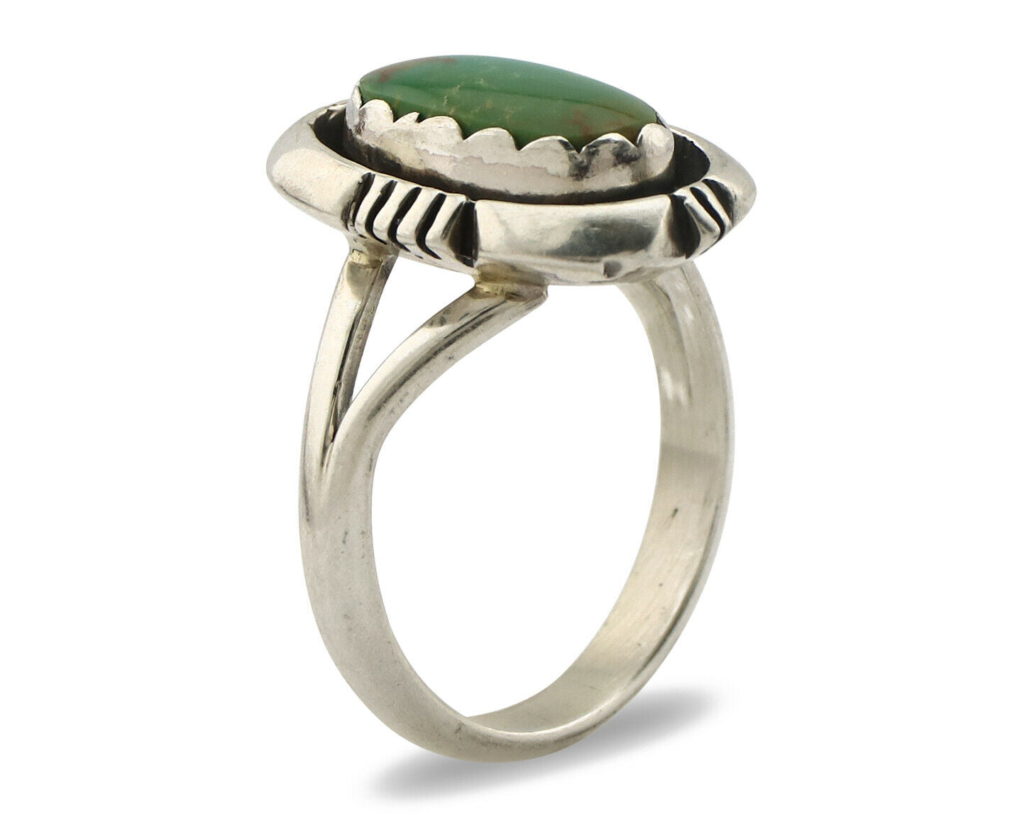 Navajo Ring .925 Silver Kingman Turquoise Handmade Native American Artist C.80's