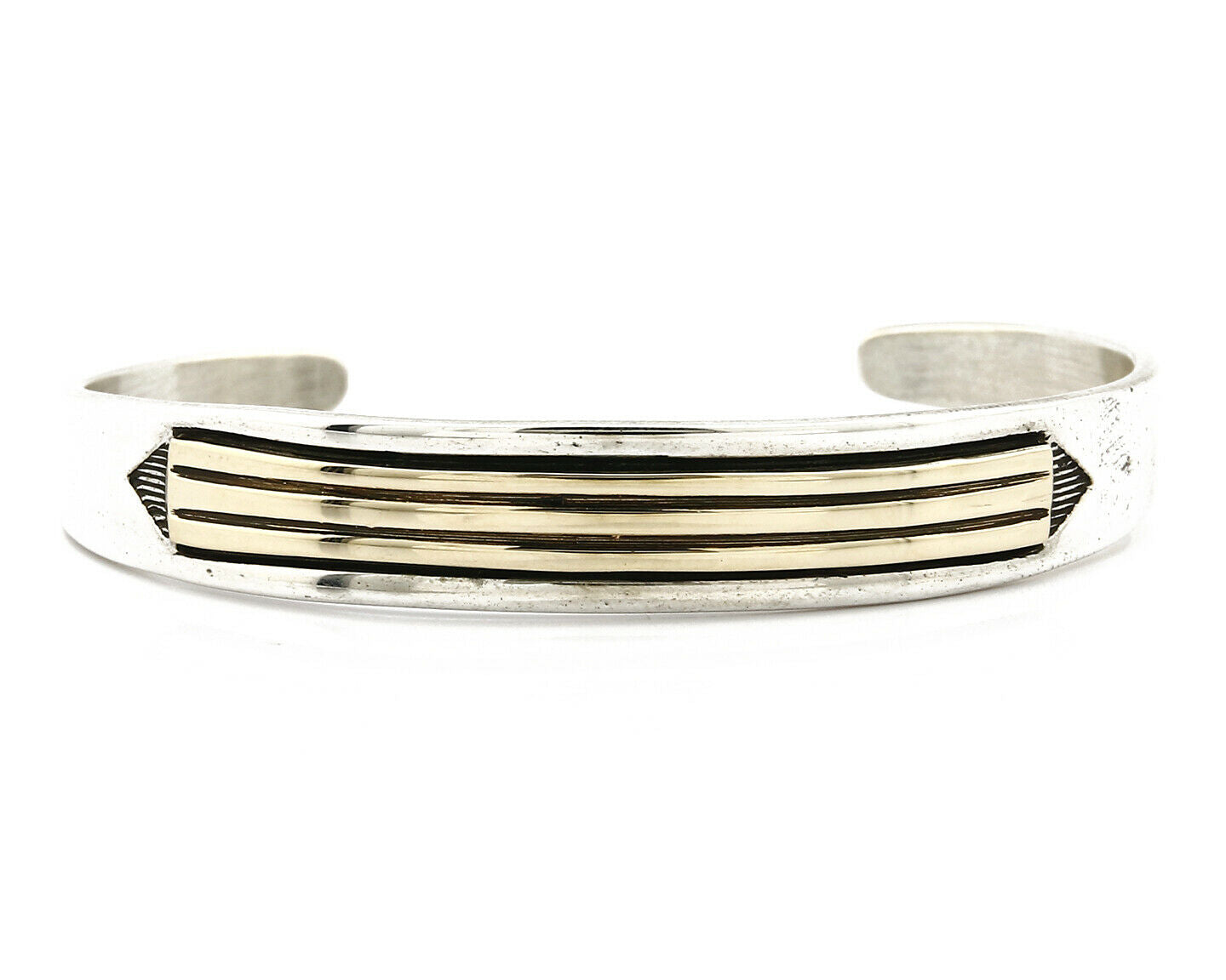 Navajo Bracelet .925 Silver & 14k Solid Gold MM Rogers and TAS Cuff C.80's