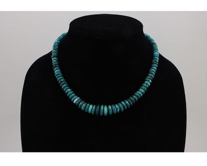 Navajo Necklace 925 Silver Black & Blue Spiderweb Turquoise Native Artist C.80's