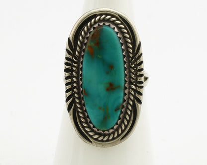 Navajo Ring .925 Silver Nevada Turquoise Native American Artist C.1980's