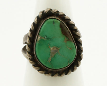 Navajo Ring .925 Silver Kingman Turquoise Native C.1980's Size 3.5