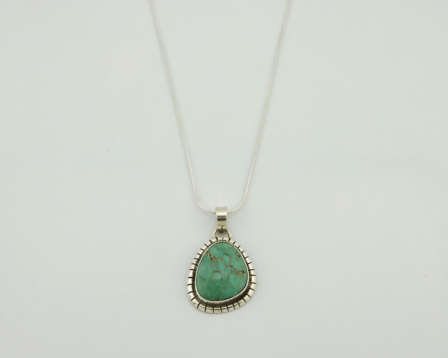 Navajo Necklace .925 Silver Turquoise Native American Artist C.1980's