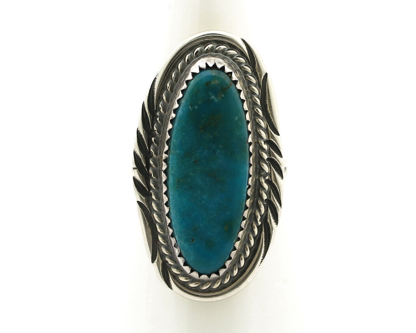 Navajo Ring 925 Silver Natural Blue Turquoise Native American Artist C.1980's