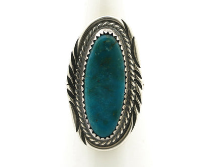 Navajo Ring 925 Silver Natural Blue Turquoise Native American Artist C.1980's