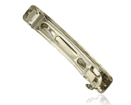 Navajo Hair Clip Barrette 925 Silver Mediterranean Coral Native Artist C.80's