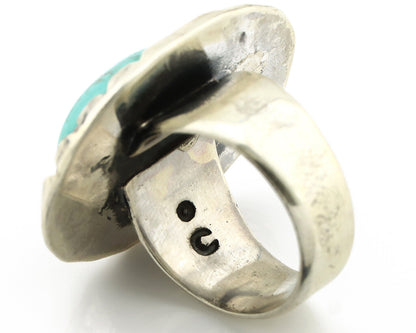 Navajo Ring 925 Silver Turquoise Mountain Artist Signed C Montoya C.80's