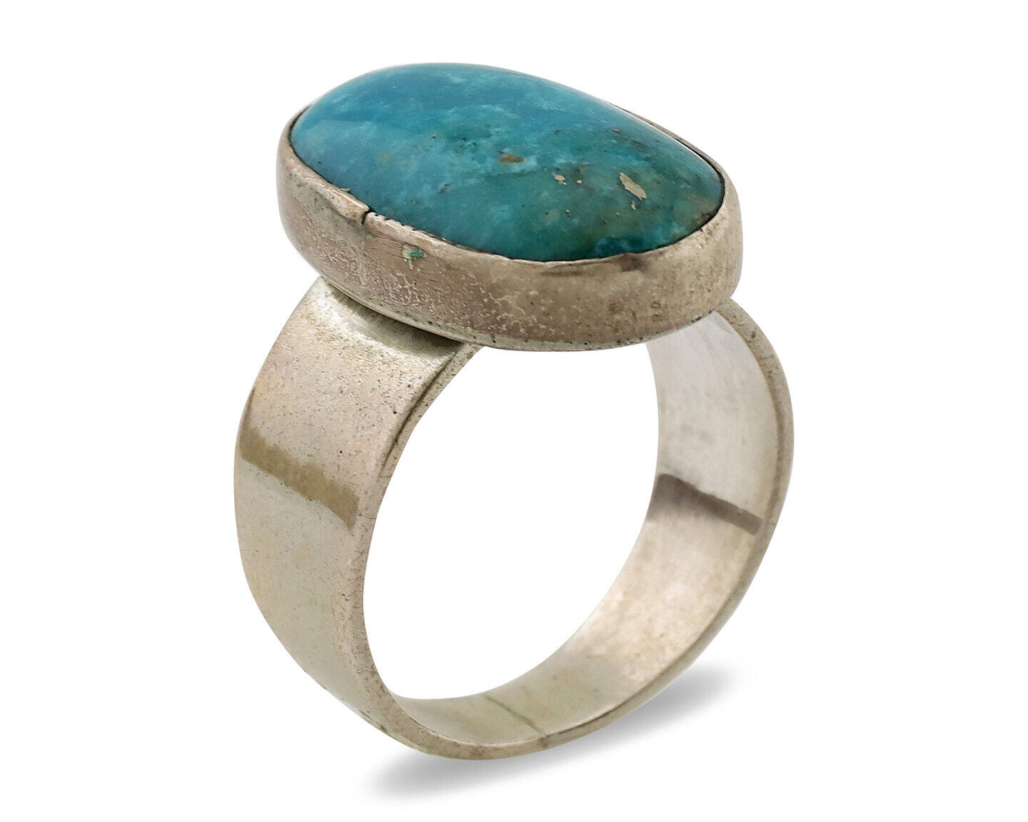 Navajo Ring .925 Silver Blue Turquoise Artist Signed C Montoya C.80's