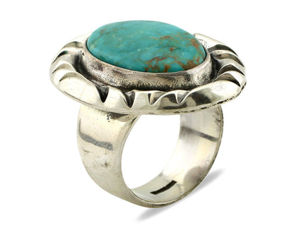 Navajo Ring 925 Silver Turquoise Mountain Artist Signed C Montoya C.80's