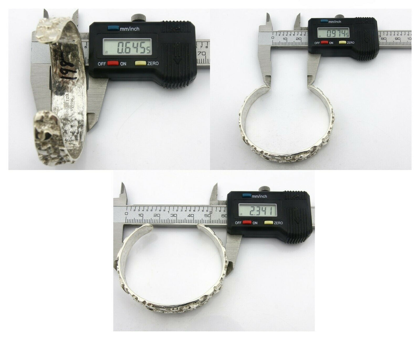 Navajo Bracelet .925 Silver Hand Stamped Arrow Head Signed Montoya C.80's