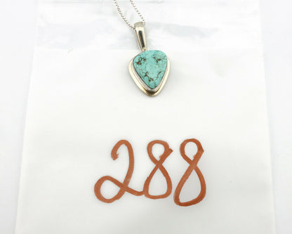Navajo Pendant .925 Silver Fox Turquoise Artist Signed DZ C.80's