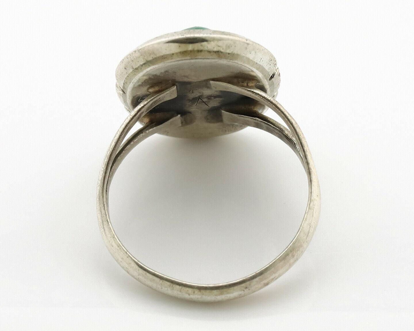 Navajo Ring .925 Silver Nevada Turquoise Native American Artist C.1980's