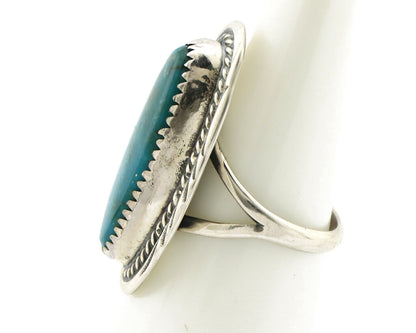 Navajo Ring 925 Silver Natural Blue Turquoise Native American Artist C.1980's