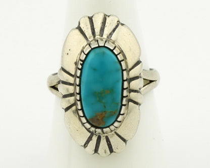 Navajo Ring .925 Silver Arizona Turquoise Signed M Montoya C.80's