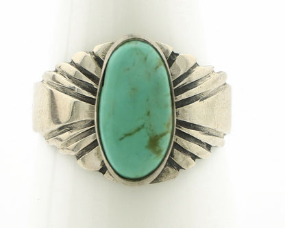 Navajo Ring .925 Silver Kingman Turquoise Artist Signed Apache C.80's