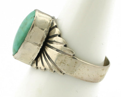 Navajo Ring .925 Silver Kingman Turquoise Artist Signed Apache C.80's