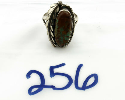 Navajo Ring .925 Silver Turquoise Mountain Signed Artist Apache C.80's