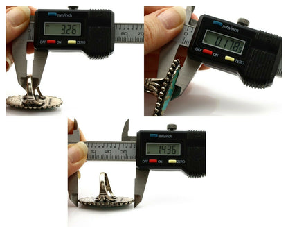 Navajo Ring .925 Silver Southwest Turquoise Signed Artist Sunbell C.80's