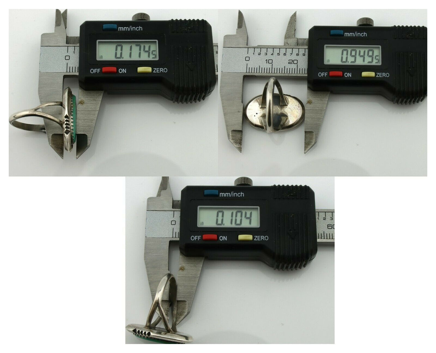 Navajo Ring .925 Silver Blue Turquoise Native American Artist Handmade C.80's